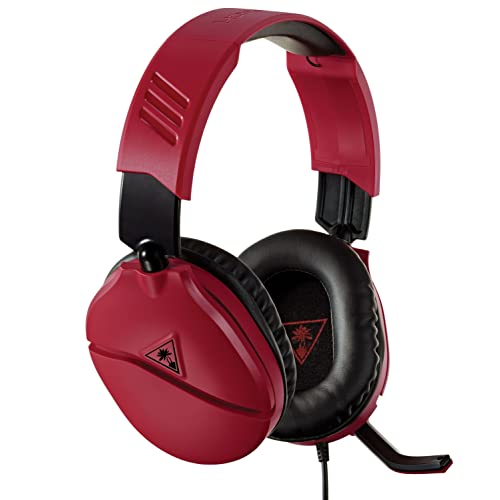Turtle Beach Recon 70 Multiplatform Gaming Headset for PS5, Xbox Series X|S, Nintendo Switch, PC, Mobile w/ 3.5mm Wired Connection - Flip-to-Mute Mic, 40mm Speakers, Lightweight Design – Midnight Red
