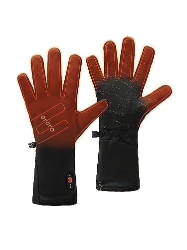 ORORO Heated Gloves Liner for Men and Women, Lightweight Heated Liner Gloves for Riding, Skiing and Arthritis Hands (Black, L)