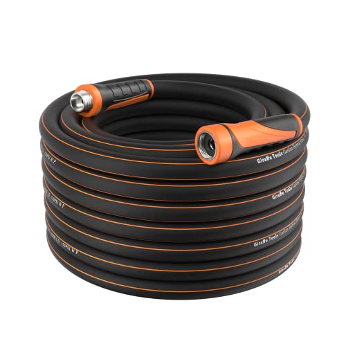 Giraffe Tools Garden Hose 75ft x 5/8', Water Hose Heavy Duty, Flexible, Lightweight Hybrid Hose with Swivel Handle, Male to Female Fittings, Burst 600 PSI