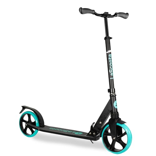 LaScoota Kick Scooter for Adults & Teens. Perfect for Youth 12 Years and Up and Men & Women Lightweight Foldable Adult Scooter with Large 8” Wheels 220lbs