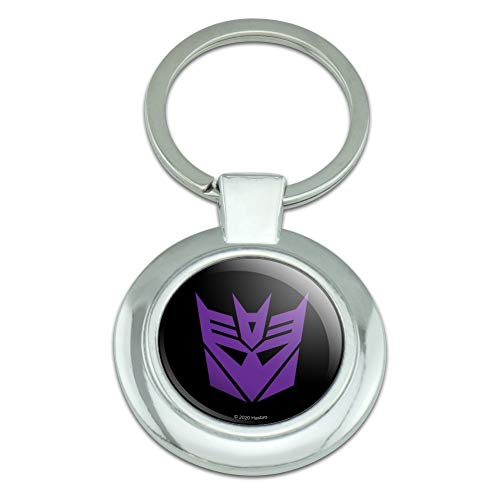 Transformers Decepticon Symbol Keychain Classy Round Chrome Plated Metal