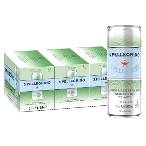 S.Pellegrino Sparkling Natural Mineral Water, Unflavored, 11.15 Fl. Oz (Pack of 24)