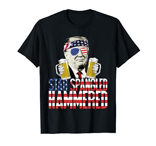 Star Spangled Hammered President Donald Trump Beer Lover T-Shirt