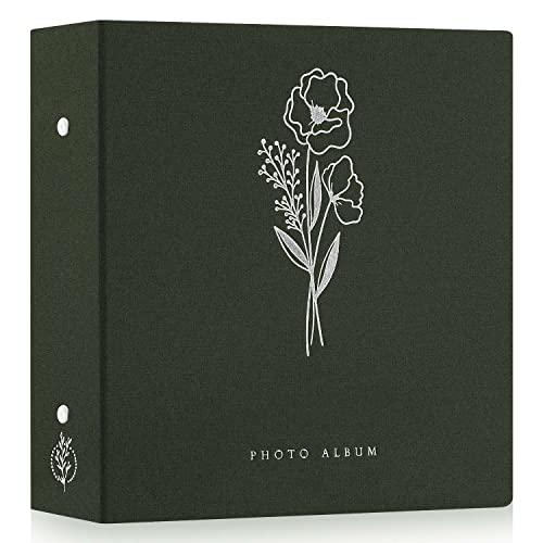 Lanpn Photo Album 4x6 600 Pockets Photos, Linen Cover Large Picture Albums Holds 600 Horizontal and Vertical Photos Green