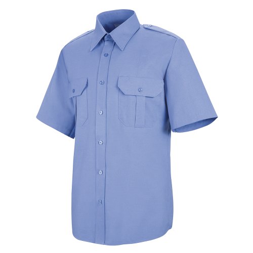Horace Small Men's Classic Short Sleeve Security Shirt, Medium Blue, Large