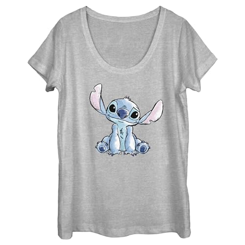 Disney Women's Lilo & Stitch Sketch Stitch T-Shirt - Athletic Heather - Small