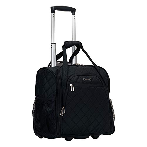 Rockland Melrose Upright Wheeled Underseater Carry-On Luggage, Black, 15-Inch