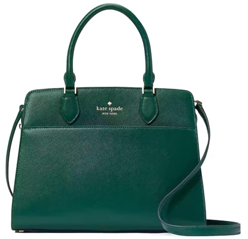 Kate Spade New York Women's Madison Saffiano Leather Medium Satchel Bag, Deep Jade