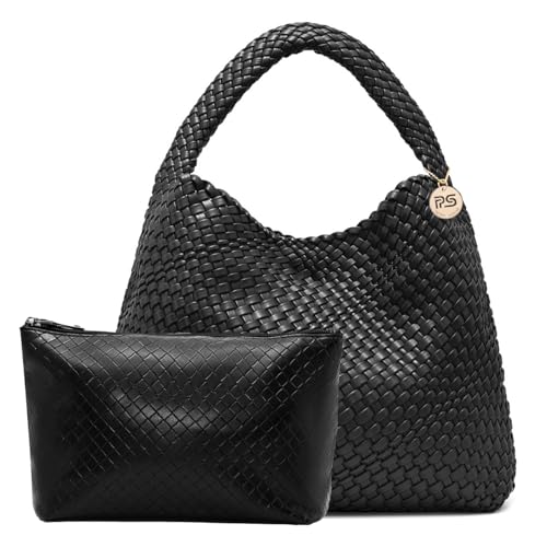 PS PETITE SIMONE Woven Tote Bag for Women Large Woven Purse Woven Leather Handbags Braided Purse Weave Purse Hazel