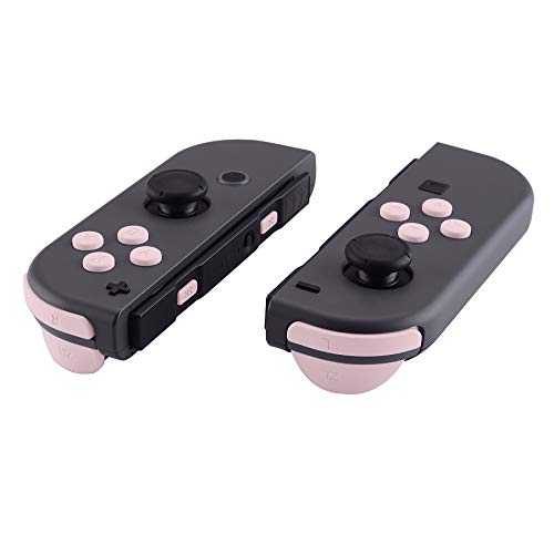 eXtremeRate DIY Full Set Buttons for Nintendo Switch & Switch OLED, Replacement Buttons for JoyCon, ABXY Direction Keys SR SL L R ZR ZL + - Home Capture Trigger Buttons Springs - Cherry Blossoms Pink