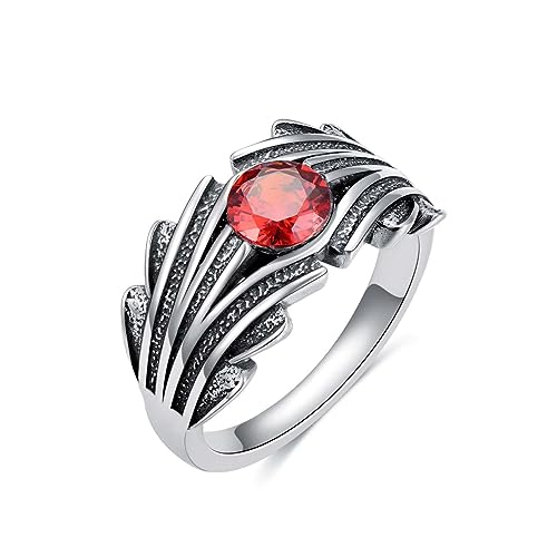 Luyona Celtic Knot Ring for Women 925 Sterling Silver Heart Promise Ring, Gorgeous Ruby Eternity Wedding Band Engagement Ring, Size 5-9 (Withe Gift Box)-2