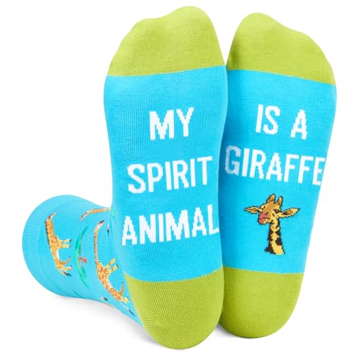 HAPPYPOP Funny Giraffe Gifts for Women Men, Giraffe Socks Novelty Fun Crazy Silly Socks