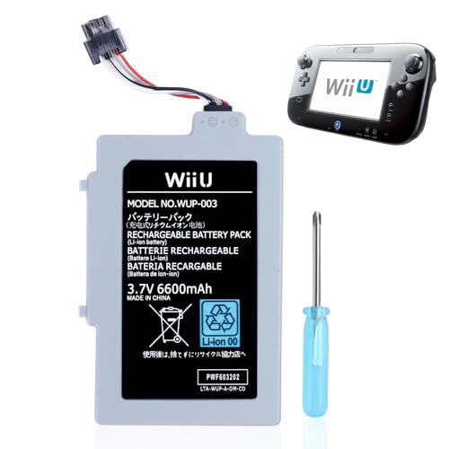 UCEC 6600mAh Wii U Gamepad Battery Replacement Rechargeable Battery Pack Wii Accessories for Nintendo Wii U Gamepad WUP-010, WUP-012