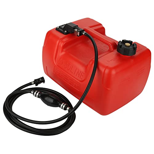 AloneGoer Portable Boat Fuel Gas tank 12L 3 Gallon Marine Outboard Gas Tank for YAMAHA Barco De Motor Fuera De Borda with Connector Replace Yamaha 6YL-24201-24-00 Portable Gas Tank