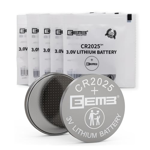 EEMB CR2025 Battery 5 Pack CR2025 3V Lithium Battery Button Coin Cell Batteries 2025 Battery for Key FOBs, calculators, Coin counters, Watches, Heart Rate Monitors, Glucose Monitors and More
