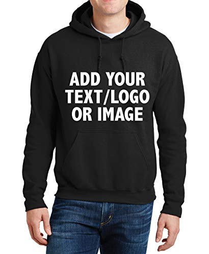 INK STITCH Unisex Design Your Own Hoodie -Custom Hoodies - Team Sweatshirts - Black (L)