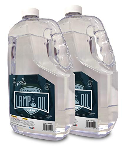 HYOOLA 1-Gallon Liquid Paraffin Lamp Oil - Clear Smokeless, Odorless, Ultra Clean Burning Fuel for Indoor and Outdoor Use - Highest Purity Available - 2 Pack