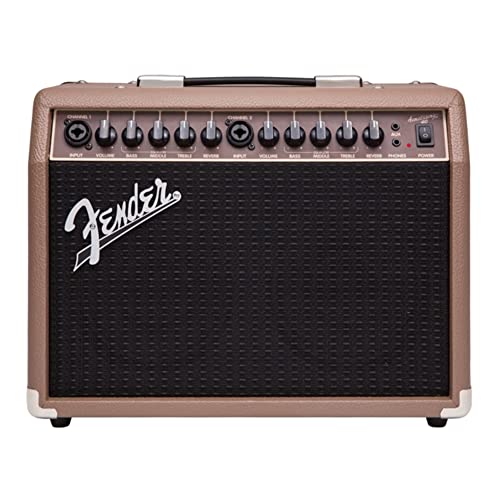 Fender Acoustasonic Guitar Amp for Acoustic Guitar, 40 Watts, with 2-Year Warranty 2x6.5 Inch Speakers, Chorus Effect, Dual Front-panel Inputs, 9.8Dx17.6Wx15.5H Inches, Brown/Wheat