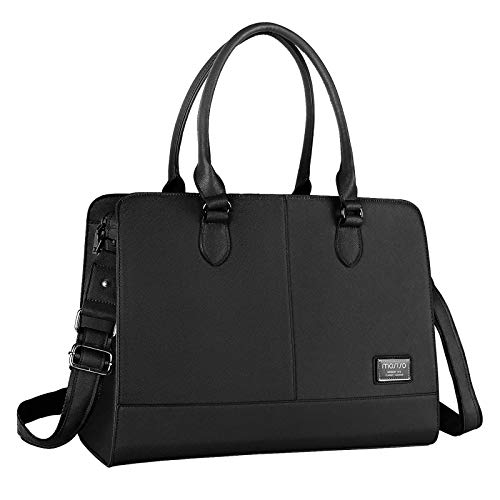 MOSISO Women Laptop Tote Bag (15-16 inch) 3 Layer Compartments, Black