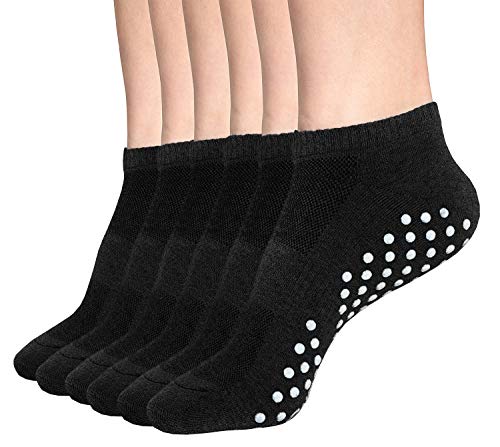 DIBAOLONG Grip Socks, 6 Pairs Non Slip Anti Skid Socks for Yoga,Pilates,Barre,Dance,Trampoline, Fitness for Unisex