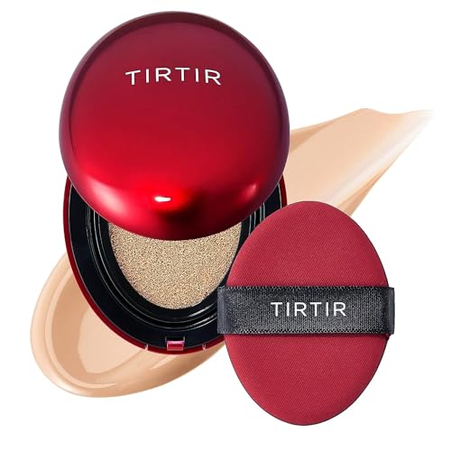 TIRTIR Mask Fit Red Cushion Foundation | Japan's No.1 Choice for Glass skin, Long-Lasting, Lightweight, Buildable Coverage, Semi-Matte (23N Sand, 0.63 Fl Oz (Pack of 1))