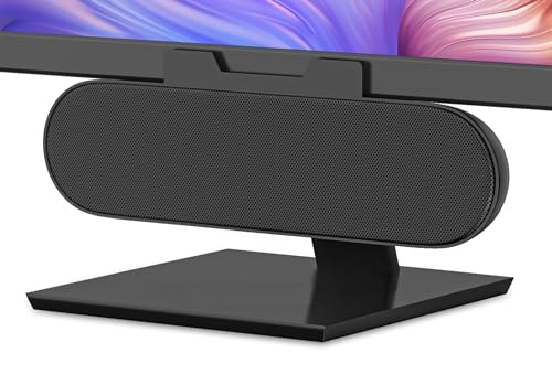 LXTNFU Computer Speakers for Desktop Monitor,Single USB Speakers for Desktop PC,Laptop Speaker with Loud Sound,Volume Control Easily Clamps to Monitors(USB-C to USB Adapter Included) (Black)