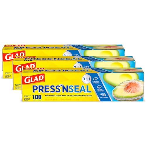 Glad Press'n Seal Plastic Food Wrap, 100 Square Foot Roll (Package May Vary)