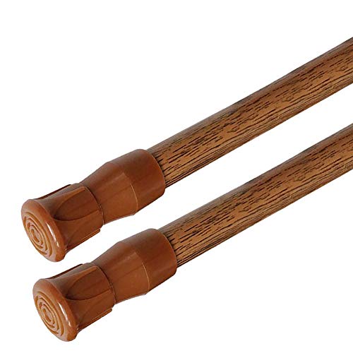 AIZESI Spring Tension Curtain Rods Short Tension Rod (Wood, 16' to 28'-2Pcs, Optimum Scope of Application 16 to 24 inch, Can't Hang Heavy Curtains)