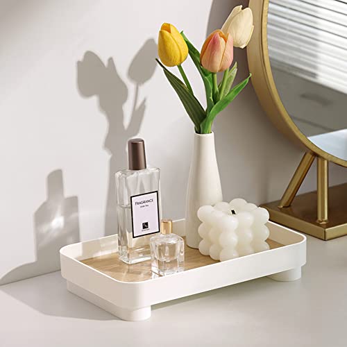 Rectangle Bathroom Tray, Countertop Organizer Trays 9.45' Vanity Counter Tray Cosmetic Holder Decorative Tray Dresser Tray for Ornament,Candle, Lotion Bottle, Cosmetics