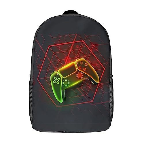MISTHO Gamepad Gamer Controller Joystic 17 Inch Laptop Backpack Adult Shoulder Travel Daypack for Travel Work And Hiking