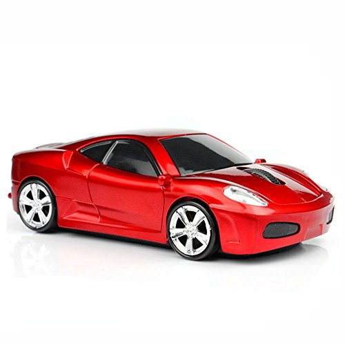 MGbeauty Sport Car Shape Computer Mice 2.4ghz Wireless Mouse 1600dpi Optical Gaming Mice (Red)