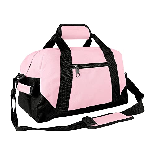 Dalix 14' Small Duffle Bag Two Toned Gym Travel Bag in Pink