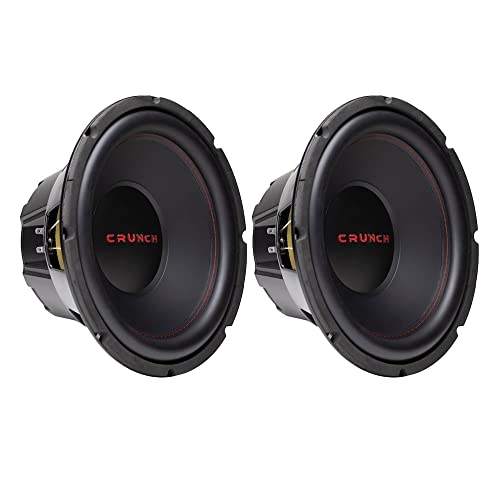 Crunch CRW12D4 12 Inch 800 Watt RMS 4 Ohm Dual Voice Coil Car Audio Subwoofer Speakers with Spade Terminals for Sealed or Vented Enclosure (2 Pack)