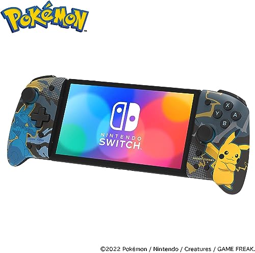 HORI Nintendo Switch Split Pad Pro (Pikachu & Lucario) - Ergonomic Controller for Handheld Mode - Officially Licensed by Nintendo & Pokémon
