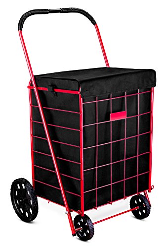 Handy Laundry Shopping Cart Liner, 18' X 15' X 24', Square Bottom, Fits Standard Shopping Cart, Cover and Adjustable Straps for Easy Secure Attachment, Made from Waterproof Material, Black