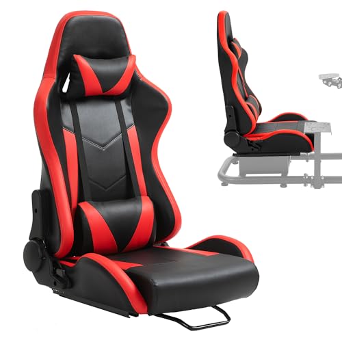 Anman PVC Racing Simulator Game seat with Neck Pillow and Lumbar Includes Standard seat Double Lock Sliding Module