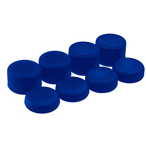 AceShot Thumb Grips (8pc) for Xbox One (Series X, S) & Steamdeck by Foamy Lizard – Sweat Free 100% Silicone Precision Raised Antislip Rubber Analog Stick Grips for Xbox One Controller (8 Grips) Blue