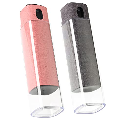 CUIUD Touchscreen Screen Cleaner Kit 2 Pcs, Phone, Tablet and Car Screen Cleaner, Two in One Spray and Microfiber Cloth(Grey&Pink)