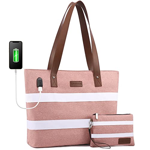 LOVEVOOK Laptop Shoulder Work Tote Bag for Women,Lightweight Casual Daily Bag Fits 15.6 In Laptop Handbag Purse 2pc/set