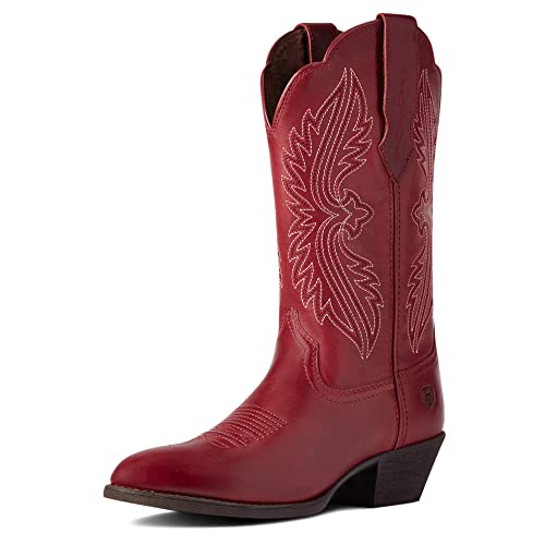 Ariat Womens Heritage R Toe StretchFit Western Boot Rosy Red 8