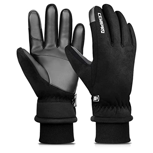 Cevapro Winter Gloves -30℉ Waterproof Thermal Gloves Men Women, Deerskin Suede 3M Insulated Gloves for Driving Running Hiking Skiing in Cold Weather