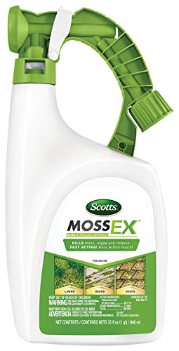 Scotts MossEx 3-in-1 Ready-Spray, Moss Killer for Lawns, Hard Surfaces, and More, 32 fl. oz.