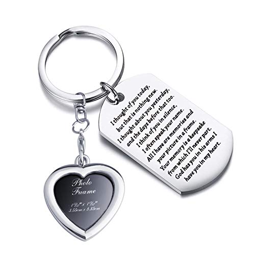 PLITI I Thought of You Today But That is Nothing New Picture Frame Sympathy Keychain Memorial Gifts for Loss of Loved One (I Thought of You)