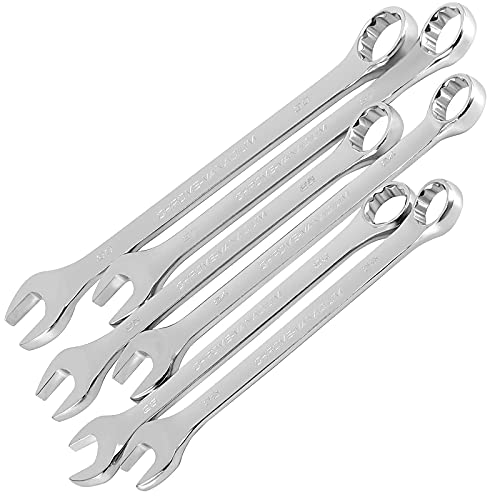 HAKZEON 6 PCS 22-30mm Combination Wrench Set, Professional Metric Combination Wrench Set with 12-Point Design, 15-Degree Offset, Forged and Heat-Treated Chrome Vanadium Steel