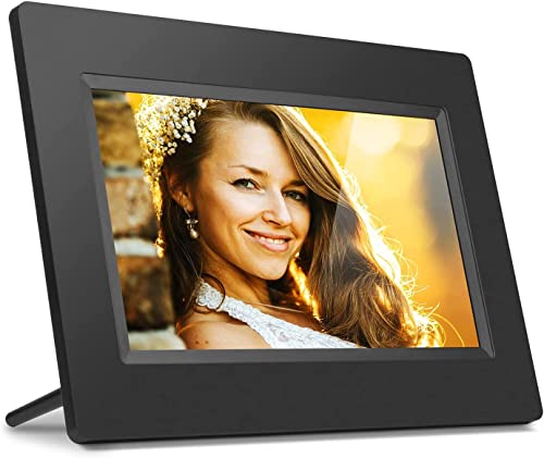 Aluratek 7' LCD WiFi Digital Photo Frame with Touchscreen and 8GB Built-in Memory, USB/SD/SDHC Supported, Built-in Clock, Calendar, Weather, Black