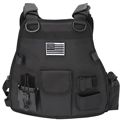 MANGEMA Heavy Duty Radio Harness HolderTactial Chest Tool Pag Front Pounch Holster Pack MOLLE Vest Breathable 3D Mesh Liner Military Vest for Baofeng UV-5R Motorola Kenwood Two Way Radio Walkie Talkie