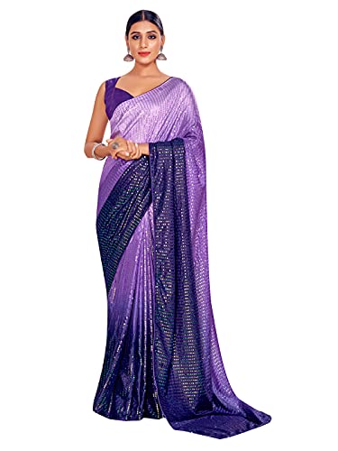 Elina fashion Sarees For Women Bollywood Art Silk Saree || Sequence Embroidered Indian Sari & Unstitched Blouse