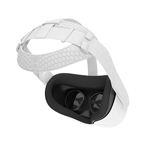 AMVR Head Strap Attachment for Oculus Quest 2, Soft TPU Elite Strap Back Pad VR Accessories Compatible with Meta Quest 2, Reduce Head Pressure to Enhance Comfort and Game Experience（Gray, No Strap）