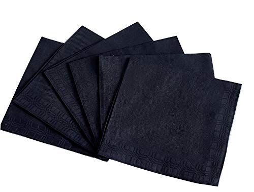 RDS HANKYTEX Men's Handkerchiefs,100% Soft Cotton,Black Hankie,Pack of 6