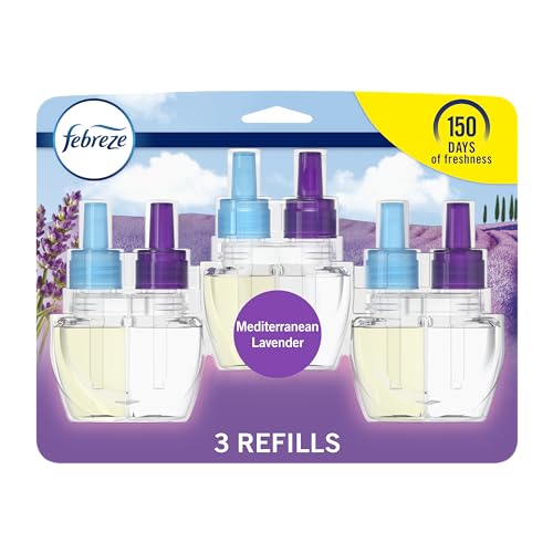 Febreze Odor-Fighting Fade Defy PLUG Air Freshener Refill, Mediterranean Lavender, (3) .87 fl. oz. Oil Refills